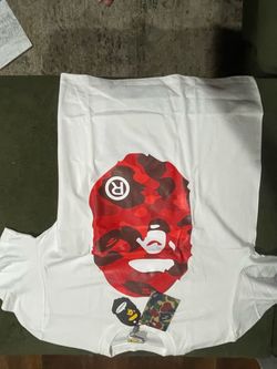 BAPE Red Camo Ape Head White T-Shirt