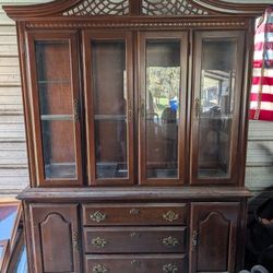 Antique Cherry Wood Hutch Table And Chairs 3500 Can Be Sold As A Set Or Seperately. Open To Negotiation.