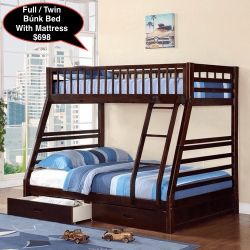 CLEARANCE SALE !!!! New Bunk Bed With Mattress Included 