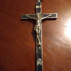 German Brass Pectoral Cross Pendant Crucifix