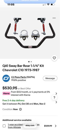 73-87 c10 qa1 rear sway bar
