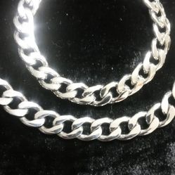Stainless steel men's chain with bracelet