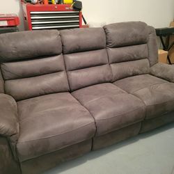 Grey Microfiber Couch 80"L X 32"W