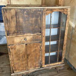 Secretary Desk Cabinet (needs TLC)