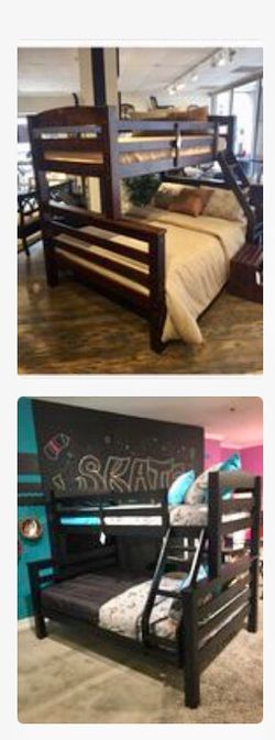 Brand New Twin Full Wood Bunk Bed $50 Down Takes It Home Today!
