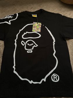 Black and white bape shirt small