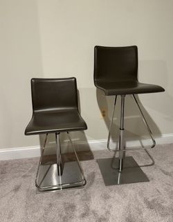 Luxury Italian Leather Adjustable Stools