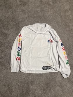 Chrome Hearts Long Sleeve White With Rainbow Script Size L