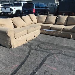 2 Piece Brown Sectional Sofa Couch-DELIVERY AVAILABLE 
