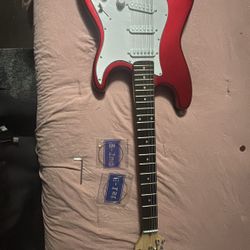 Huntington GE139-RD Outlaw Solid Body S-Type Electric Guitar w/Bag/Strap/extra Strings