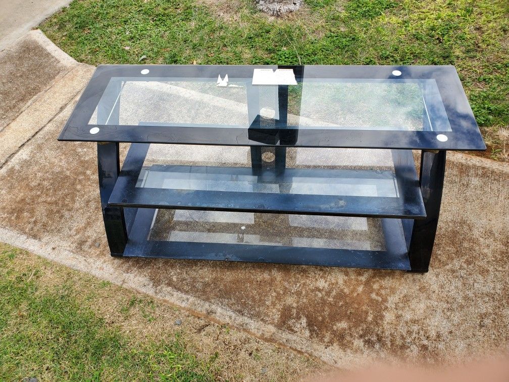 Glass tv stand