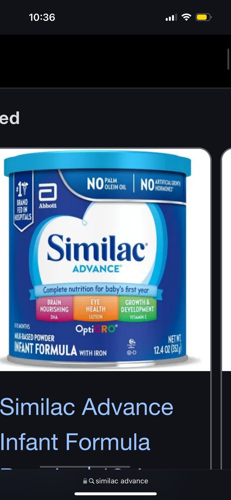 Similac advance Formula