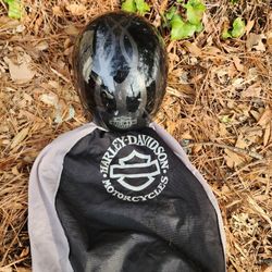 Harley Davidson Half Helmet & Carrying Bag