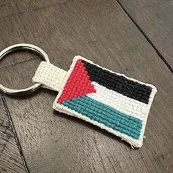 Cross stitch Palestine keychain