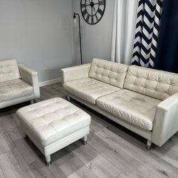Leather Couch, Chair And Ottoman For Sale 