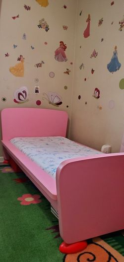 Toddler Pink Bed (Wood) From IKEA