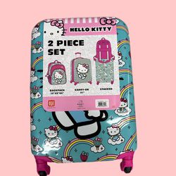 Hello Kitty Roller Luggage With Kid Backpack Brand New