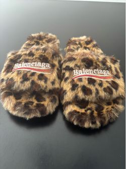 Leopard Balenciaga slides