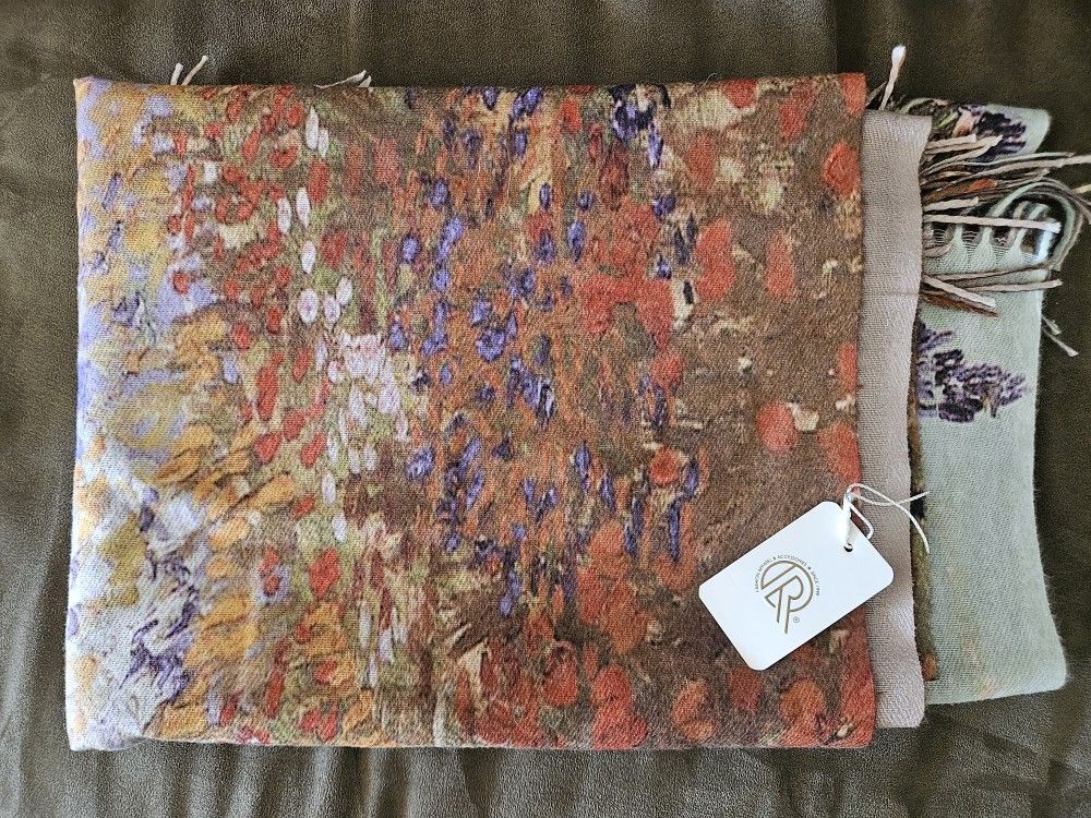 Beautiful Monet Floral Multicolor Shawl 70" x 28" Brand New with Original tags
