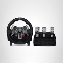  Logitech G29 Driving Force Racing Gaming Wheel With Stand, Pedals, And The Crew Motorfest