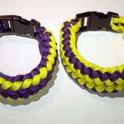 2pc ECU Or LSU  Purple & Yellow Sanctified Tactical Paracord Bracelet w/ Buckle
