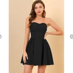 Strapless Party Sexy Sweetheart Neck  Fit and Flare Mini Tube Top Dress