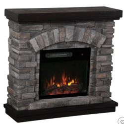 36" Freestanding Electric Fireplace Gray - Home Essentials: Remote Control, LED, No Assembly