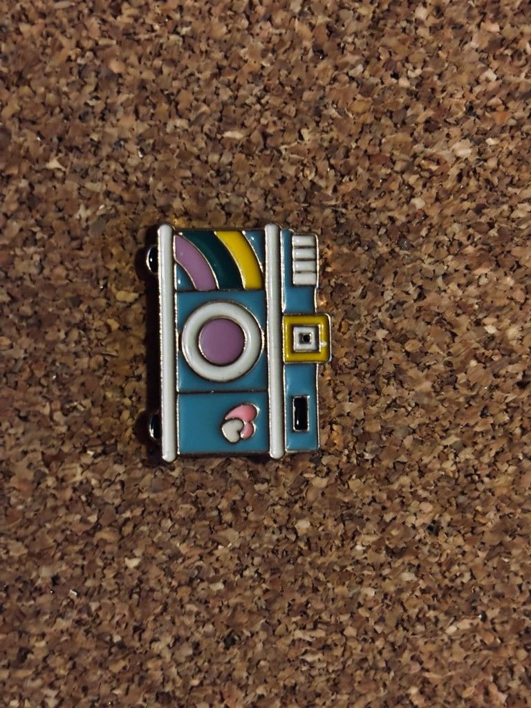 Camera enamel pin