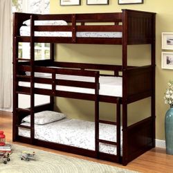 NEW EXPRESSO TWIN SIZE TRIPLE BUNK BED