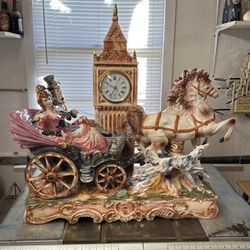Ceramic Horse And Carriage Portraying 1920S.