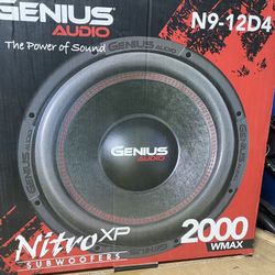 New 12" Genius Audio 2000w Max Power Dual 4 ohm Car Audio Subwoofer  $220 Each 