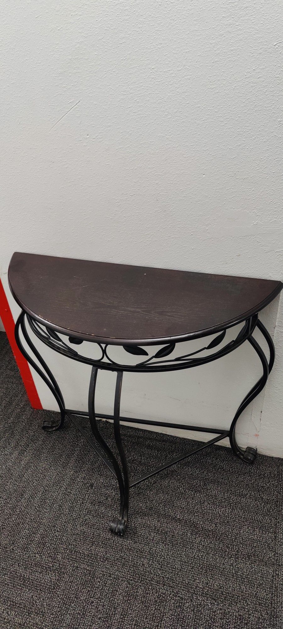 Half Moon Modern Hallway Console Table With Metal Base