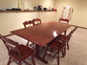 Antique dining room table and chairs