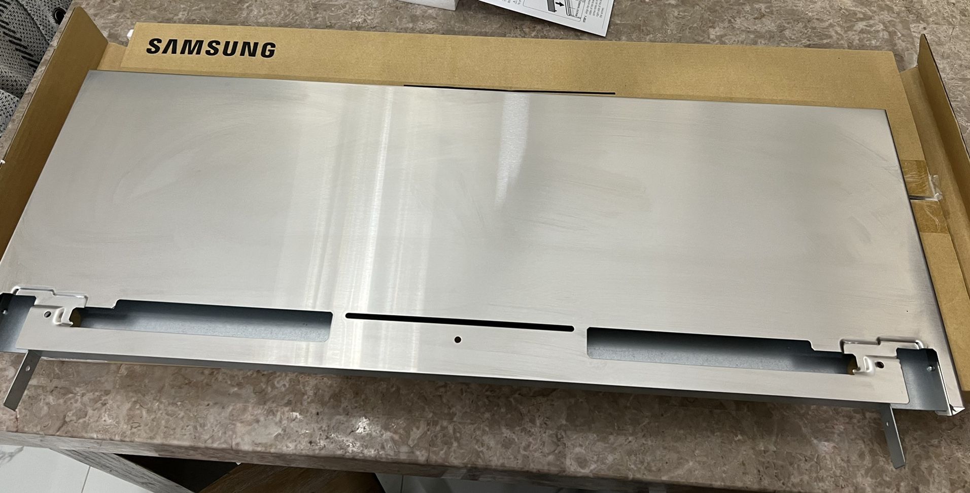 9” Samsung Backguard for 30” Slide in Range in Stainless Steel!