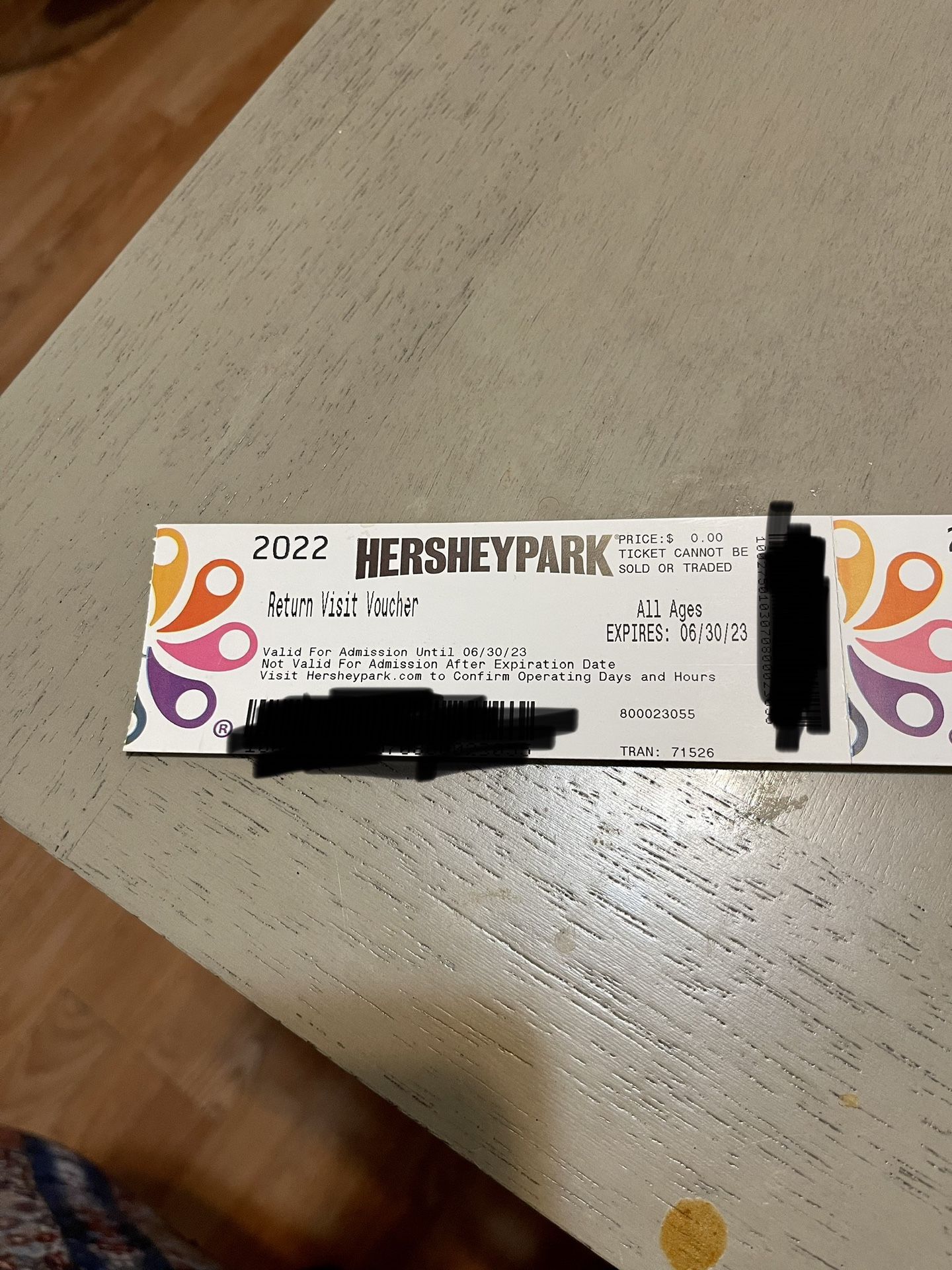 4 Hershey Park Tickets 