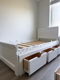 New White Twin Bed And Drawers