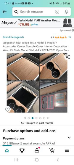 New Real Wood Console Cover For Model Y 2021-23 TESLA
