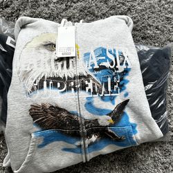 Supreme Maison Margiela Eagle Zip Up Hooded Sweatshirt Sz L