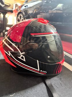 Full Face Motorcycle Helmet Black Red EVO Scorpion with Tinted Visor