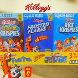 Swag Kellogg's Fun Pak 3 Boxer Briefs Frosted Flakes,Cocoa Rice