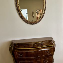 Bombé Chest of Drawers & mirror