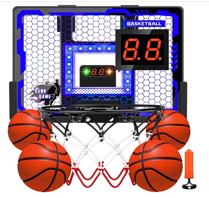 New Indoor Basketball Hoop Toy for Kids - Mini Basketball Hoops with Scoreboard&4 Balls