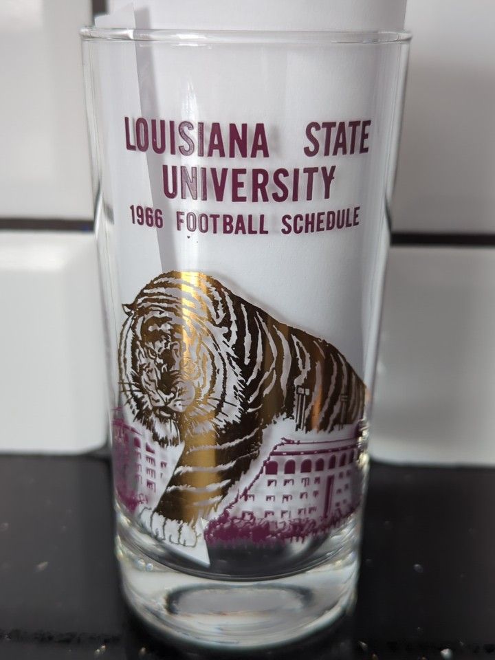 Vintage Louisiana State University LSU Schedule Cup
