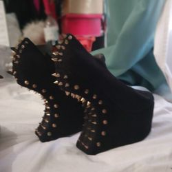 Black Spike Heels Size 6.5