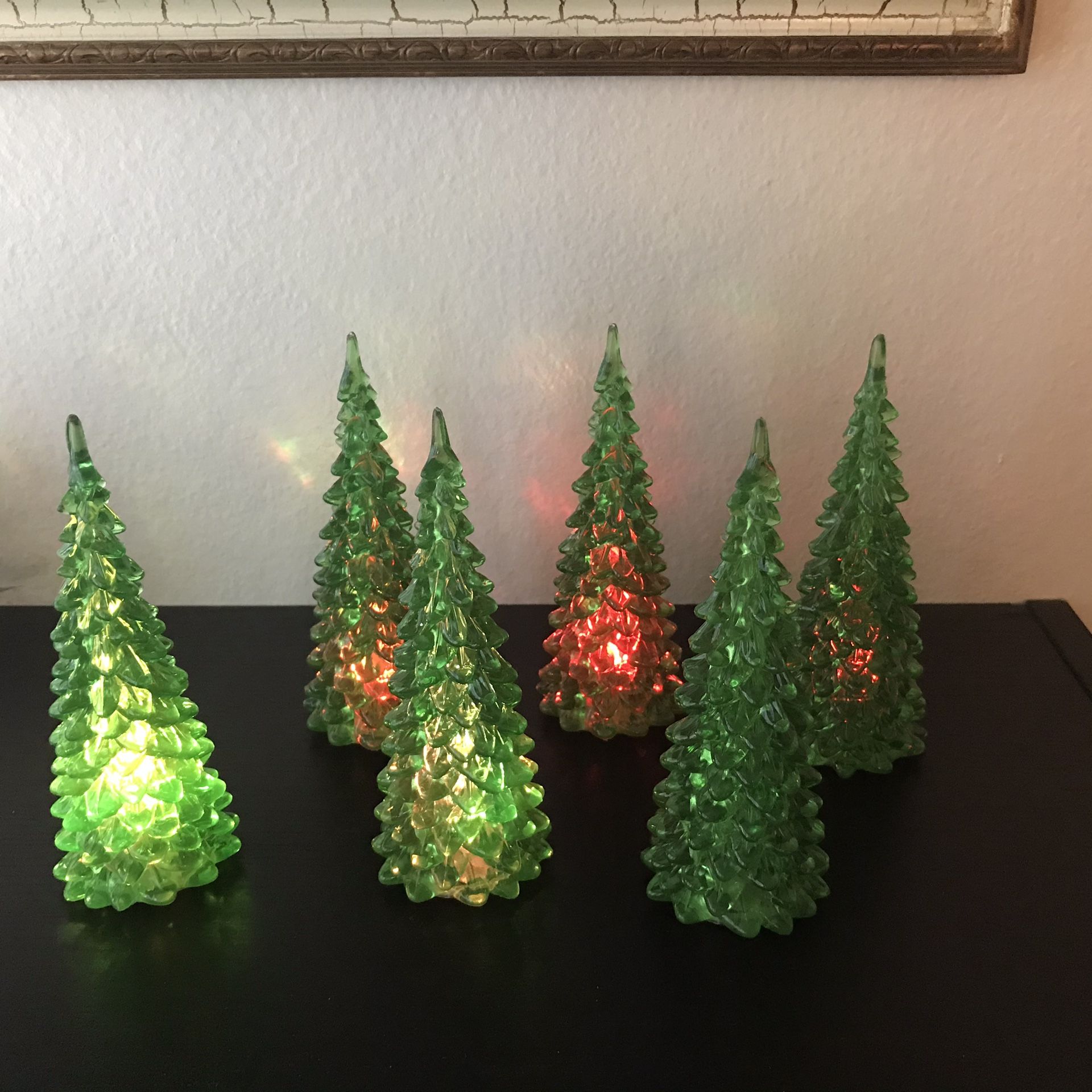 Set of 6 Lighted Christmas Trees $15