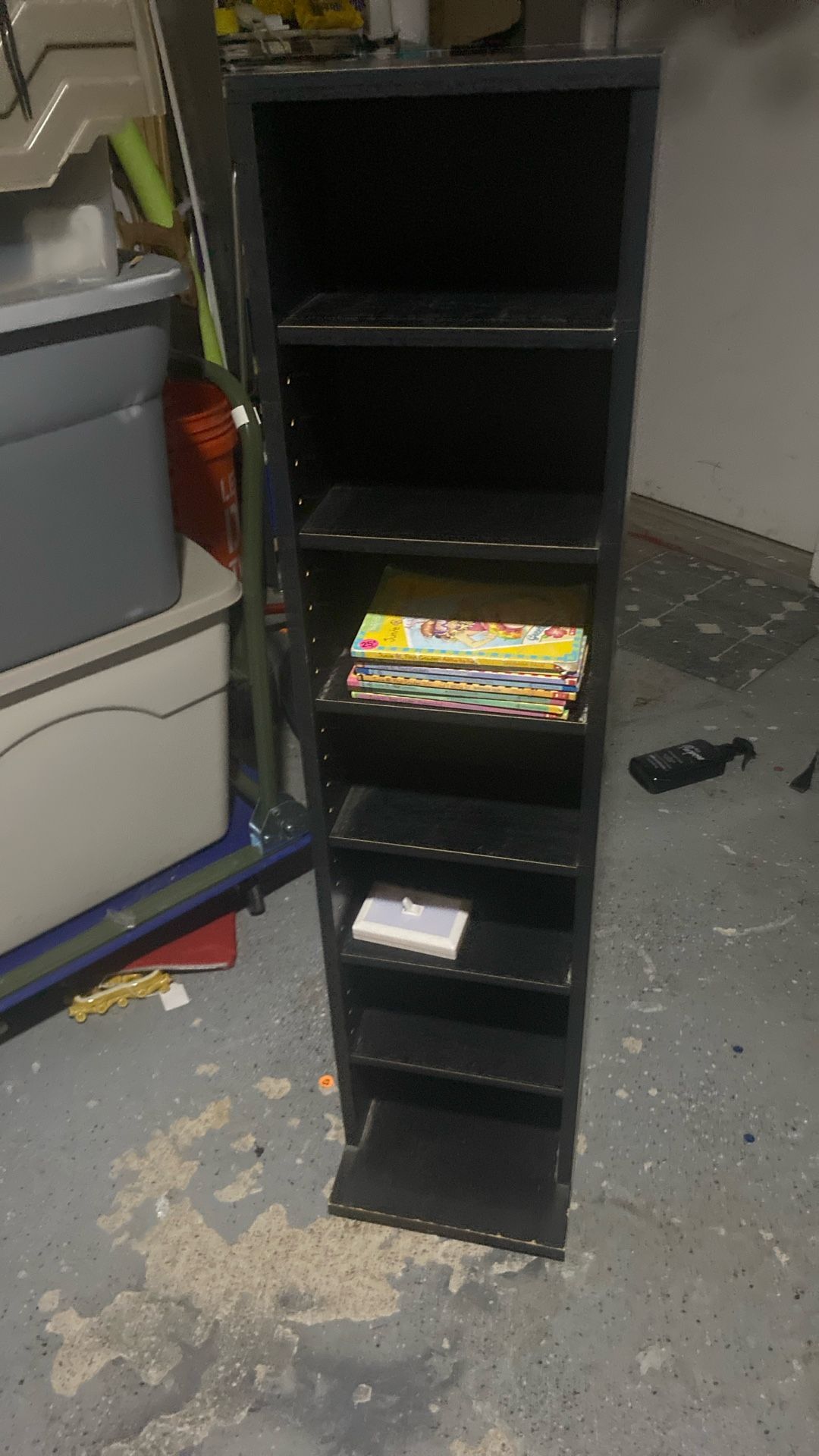 brown upright shelve