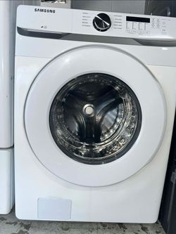 Samsung Front Load Washer has a drum capacity of 4.5 cu ft
Width: 27” Height: 38.75”Depth: 31.38”