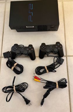 Sony PlayStation 2 Console with Cables and Remotes