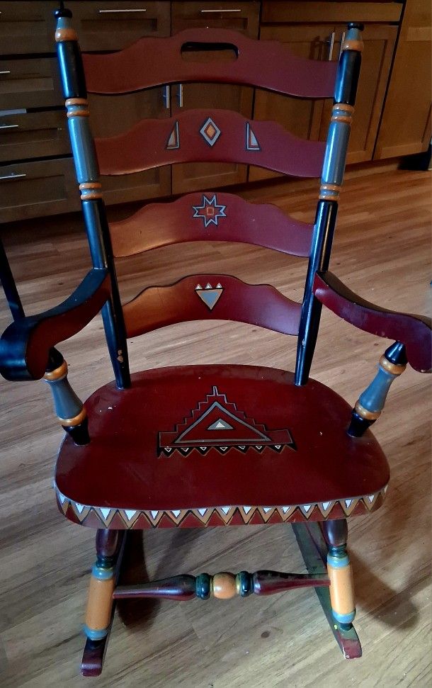 Wooden Wild West Rocking Chair