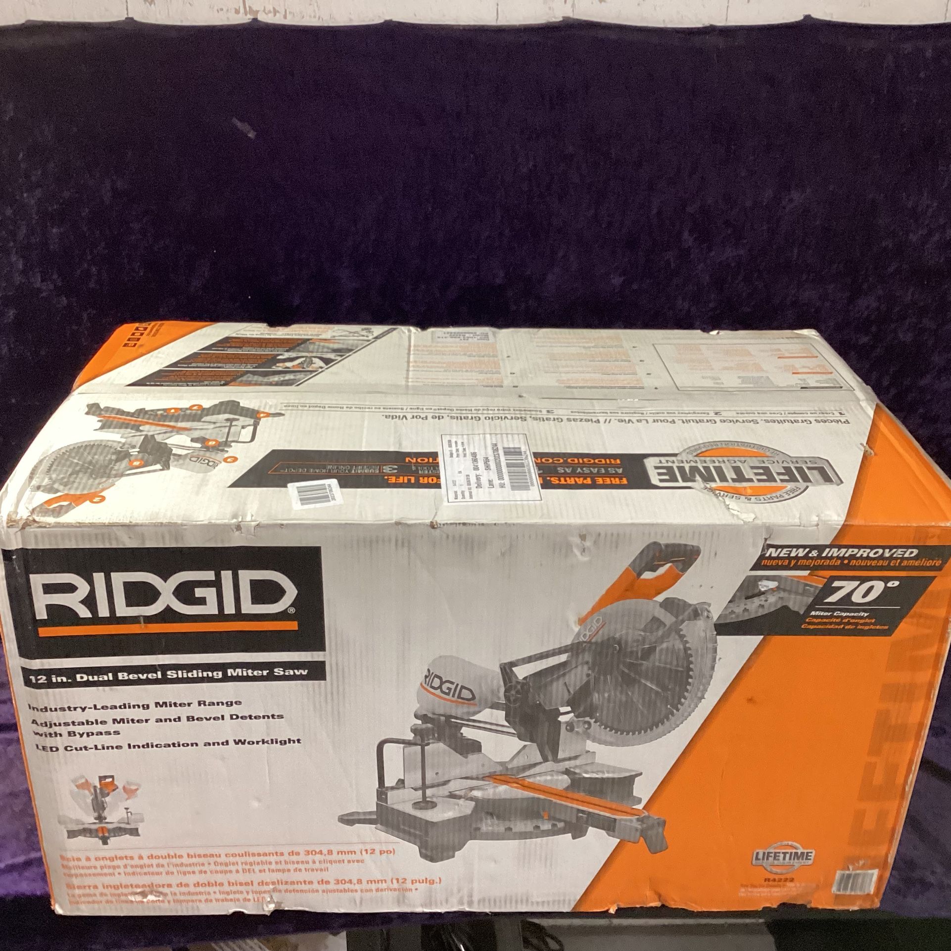 🧰🛠RIDGID 15 Amp 12” Dual Bevel SLIDING Miter Saw w/70 Degree Miter Cap & LED Cut Line NEW!-$320!🧰🛠